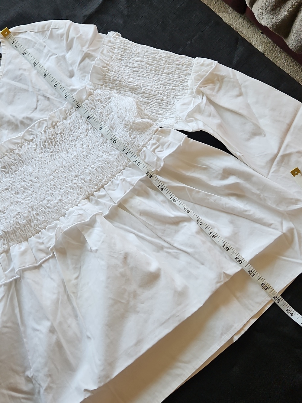 Maje White Smocked Blouse - Picture 12 of 16